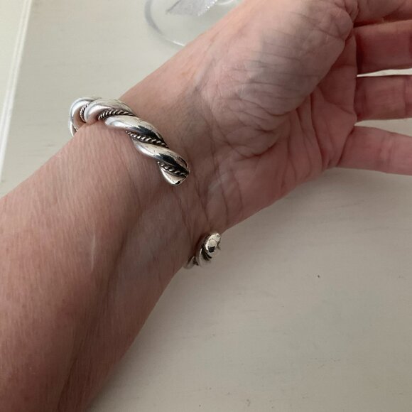 Vintage handmade silver bracelet, Artisanal Native American - Picture 3 of 6
